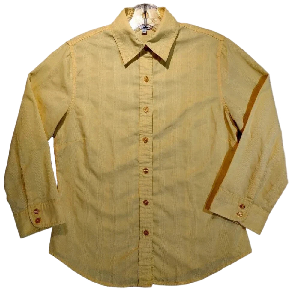 Tabi Yellow Long Sleeve Button Up Cotton Blouse NWOT in Size XS